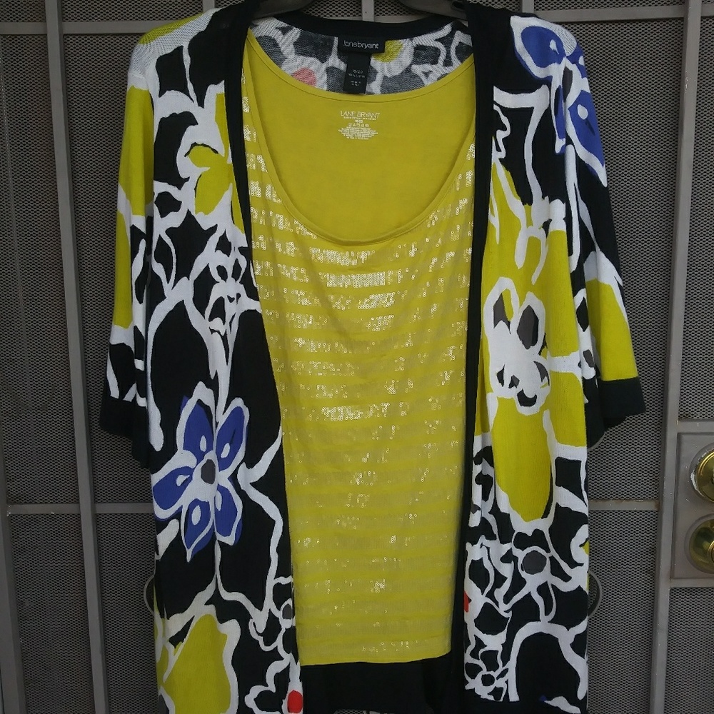 Knit Jacket with sequin Tank